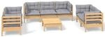 vidaXL 8-tlg Garten-Lounge-Set mit Grauen Kissen Kiefer Massivholz Modell 4