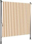 vidaXL Au&szlig;enrollo Orange und Wei&szlig; 150x270 cm Stoff und Stahl 368770