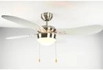 AIRERYDER Deckenventilator Classic 105 cm Nickel - Wei&szlig; mit Beleuchtung und