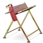 Relaxdays S&auml;gebock mit Kettens&auml;genhalterung Stahl Gold Rot 120 kg 86 cm x 88 cm x