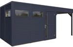 Bertilo Holz-Gartenhaus Cubus 3 Lounge Anthrazit 559 cm x 234 cm FSC&reg;