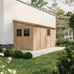 Timbela Anbau-Gartenhaus Holz M340+M340G 8 m&sup2; ohne Seitenwand mit Boden