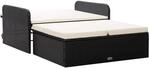 vidaXL 2-tlg Garten-Lounge-Set mit Auflagen Poly Rattan Schwarz Modell 6