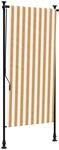 vidaXL Au&szlig;enrollo Orange und Wei&szlig; 120x270 cm Stoff und Stahl 368769