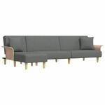 vidaXL Schlafsofa in L-Form Dunkelgrau 279x140x70 cm Stoff 3157212