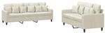 vidaXL 2-Tlg Sofagarnitur mit Kissen Creme Samt 3201728