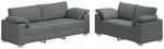 vidaXL Sofa-Set 2-Tlg Dunkelgrau 219 x 77 x 82 cm Stoff 3324741