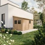 Timbela Anbau-Gartenhaus Holz M340 8 m&sup2; ohne Seitenwand ohne Boden