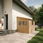 Timbela Anbau-Gartenhaus Holz M339 6 m&sup2; ohne Seitenwand ohne Boden