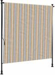 vidaXL Au&szlig;enrollo Gelb und Wei&szlig; 150x270 cm Stoff und Stahl 368774
