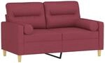 vidaXL 2-Sitzer-Sofa mit Zierkissen Weinrot 120 cm Stoff 3200819