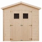 Timbela Holz-Gartenhaus M351+M351G 4,08 m&sup2; mit quadratischen Fenstern und Boden
