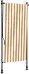 vidaXL Au&szlig;enrollo Orange und Wei&szlig; 100x270 cm Stoff und Stahl 368768