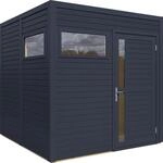 Bertilo Holz-Gartenhaus Cubus 2 Anthrazit 226 cm x 234 cm FSC&reg;