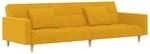 vidaXL Schlafsofa 2-Sitzer mit 2 Kissen Gelb Stoff 375804
