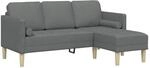 vidaXL Sofa Set mit Kissen Dunkelgrau Polyester 42001914