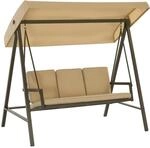 Outsunny Hollywoodschaukel 3-Sitzer Beige 200 x 125 x 175 cm
