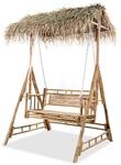 vidaXL 2-Sitzer-Schaukelbank mit Palmbl&auml;ttern Bambus 202 cm 658765