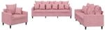 vidaXL 3-Tlg Sofagarnitur mit Kissen Rosa Samt 3201683