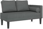vidaXL Chaiselongue mit Kissen Dunkelgrau Stoff