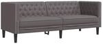 vidaXL Chesterfield-Sofa 3-Sitzer Grau Kunstleder 372669