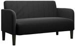vidaXL Zweisitzer-Sofa Schwarz 109 cm Samt 4100592