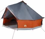 vidaXL Tipi-Familienzelt 8 Personen Grau und Orange Wasserdicht 94590