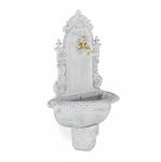 Relaxdays Wandbrunnen Aluminiumguss Wei&szlig; Antik 75 cm x 44 cm x 22 cm 4,1 kg