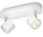 Philips LED-Spot 2er Star schwenkbar Wei&szlig; 8 W