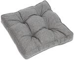 Beautissu Beauflair Loungekissen Outdoor Sitz 60x60x10cm Hellgrau