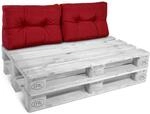 Beautissu ECO Style Palettenkissen R&uuml;cken 60x40x10cm Rot 2tlg