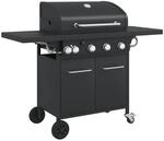 vidaXL Gasgrill mit 5 Flammen Schwarz Pulverbeschichteter Stahl 367585