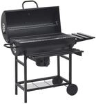 vidaXL Grillwagen mit R&auml;dern und Ablagen Schwarz Stahl 115x85x95 cm 313636