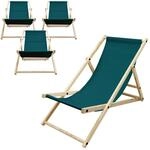 ECD Germany Liegestuhl 4Er Set Klappbar Petrol aus Holz