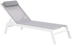 Beliani Gartenliege Grau Weiss 155x66x103