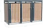 Westmann M&uuml;lltonnenbox Planta 3 x 240, Anthrazit/Holzoptik 84 x 200 x 124,5 cm