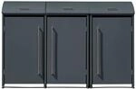 Westmann M&uuml;lltonnenbox Moderna 3 x 240, Anthrazit 83 cm x 211 cm x 135 cm