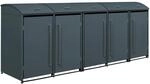 Westmann M&uuml;lltonnenbox Moderna 5 x 240, Anthrazit 83 cm x 350 cm x 135 cm