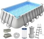 Avenli Frame Plus Stahlrahmenpool Set Rechteckig 549 x 305 x 122 cm Grau mit
