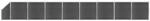 vidaXL Zaunelement Set WPC 1484x 105-186 cm Schwarz 3070444