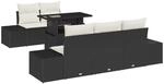 vidaXL Garten-Sofa-Set mit Kissen mit Speicher 6-Tlg Schwarz und Creme 3357830
