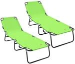 vidaXL Klappliegen 2 Stk Tragbar Gr&uuml;n 600D Oxford-Gewebe 42003150
