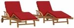 vidaXL Sonnenliege 2 Stk Rot 200 x 67 x 84cm Massivholz Akazie 3325180