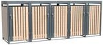Westmann M&uuml;lltonnenbox Planta 5 x 240, Anthrazit/Holzoptik 84 x 332 x 124,5 cm