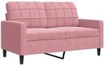 vidaXL 2-Sitzer-Sofa Rosa 120 cm Samt 4007617