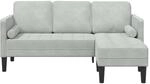 vidaXL Sofa Set mit Kissen Hellgrau Polyester 42001925