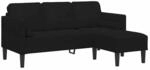 vidaXL Sofa Set mit Kissen Schwarz Polyester 42001931