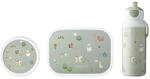 Mepal Campus Lunchset 3-teilig aus Brotdose Trinkflasche und Obstbox Little Farm