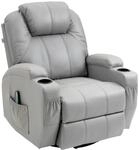 HOMCOM Relaxsessel mit Massagefunktion Liegefunktion Drehbar