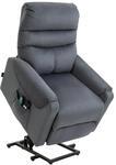 HOMCOM Aufstehsessel Polyester-Gewebe Metall Dunkelgrau 79B x 97T x 103H cm